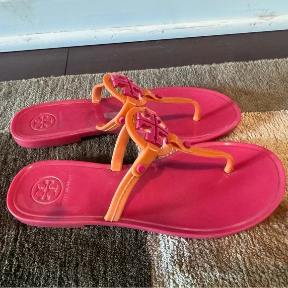 Tory Burch Vibrant Pink and Orange Sandals - Picture 3 of 3